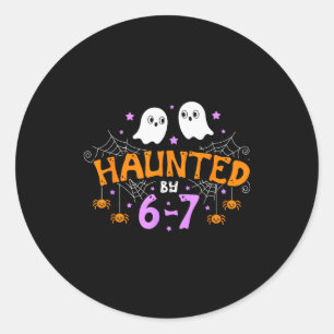Sticker Rond Hanté par 67 drôle Six Seven Mème Costume d'Hallow