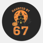 Sticker Rond Hantée Par 67 Drôle Halloween (Devant)