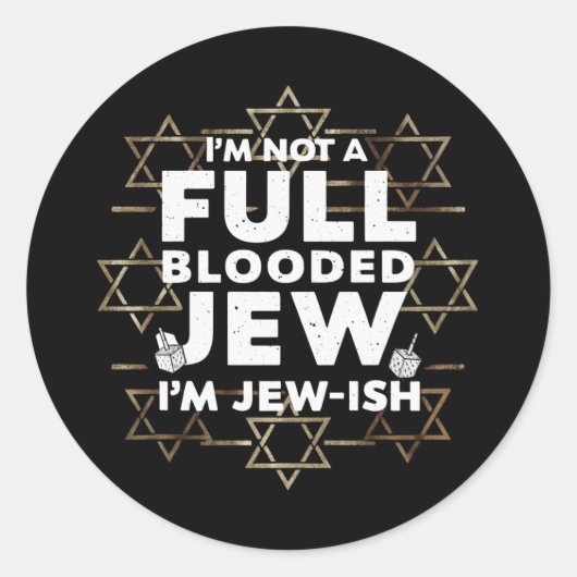Sticker Rond Hanukkah Pas Juif De Sang Pur Juif Chanukah (Devant)