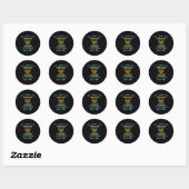 Sticker Rond Hanukkah Students Saying 6-7 67 Six Seven Hebrew S (Feuille)