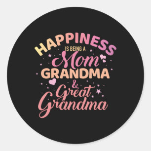 Sticker Rond Hapess Etre Maman Grand-Mère Et Grand-Mère