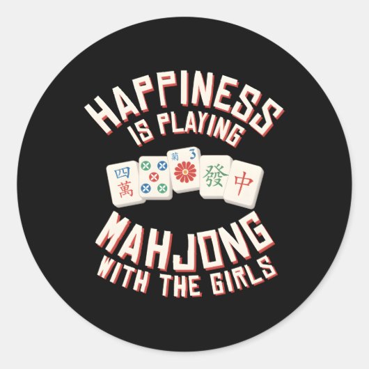 Sticker Rond Hapess Jouer Mahjong Avec (Devant)