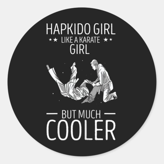 Sticker Rond Hapkido Jette Comme Une Fille Karaté Martial Corée (Devant)