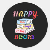 STICKER ROND HAPPY 100 DAYS OF THE BOOKS FIRST DAY OF SCHOOL (Devant)