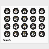 Sticker Rond Happy 2026 New Year's Eve Party 67 Six Seven Meme  (Feuille)