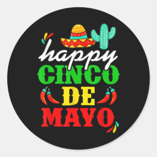 Sticker Rond Happy 5 De Mayo Cinco De Mayo Viva Mexico 5 De May