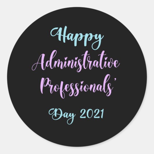 Sticker Rond Happy Administrateurs professionnels jour 2021 adm (Devant)