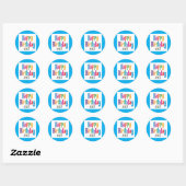 Sticker Rond Happy Birthday  (Feuille)