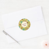 Sticker Rond Happy Birthday Abstract Art Urban Floral Pattern (Enveloppe)