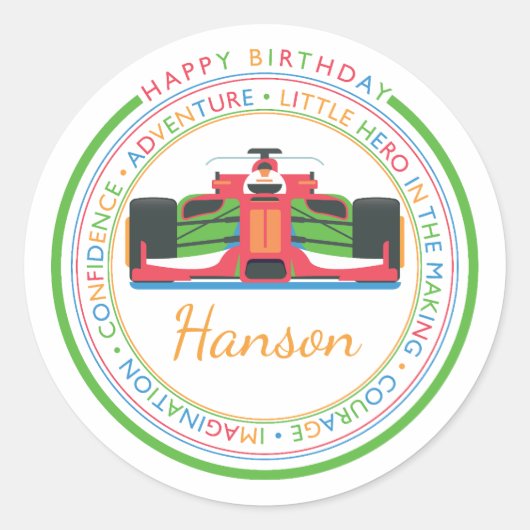 Sticker Rond Happy Birthday | Classic Simple Custom Photo (Devant)