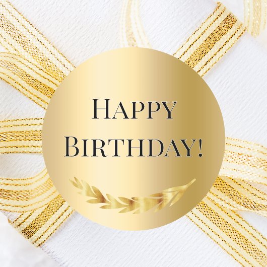 Sticker Rond Happy Birthday Gold decor