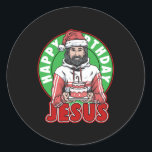Sticker Rond Happy Birthday Jesus Cake Xmas Merry Christmas Gif<br><div class="desc">This "Happy Birthday Jesus Cake Xmas Merry Christmas Gift" is the perfect design for Religious People and Jesus Believer. Great gift idea for Christmas,  Birthdays and Any Occasions.</div>