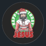 Sticker Rond Happy Birthday Jesus Cake Xmas Merry Christmas Gif<br><div class="desc">This "Happy Birthday Jesus Cake Xmas Merry Christmas Gift" is the perfect design for Religious People and Jesus Believer. Great gift idea for Christmas,  Birthdays and Any Occasions.</div>