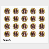 Sticker Rond Happy Birthday Modern Simple Custom Photo (Feuille)
