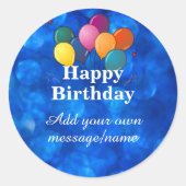 Sticker Rond Happy Birthday TEMPLATE, personalize, (Devant)