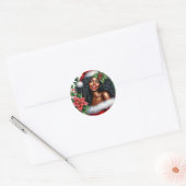 Sticker Rond Happy Black Woman Christmas (Enveloppe)