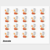 Sticker Rond Happy Boo Season Watercolor Citrouille (Feuille)