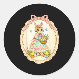 Sticker Rond Happy bunny funny rabbit for kids girls women