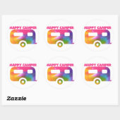 Sticker Rond Happy Camper (Feuille)