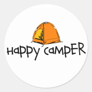 Sticker Rond Happy Camper