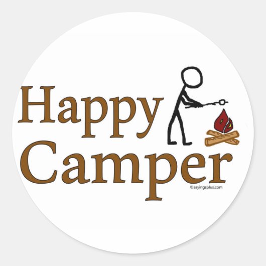 Sticker Rond Happy Camper (Devant)