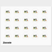 Sticker Rond Happy Camper - Camping Lover Design (Feuille)