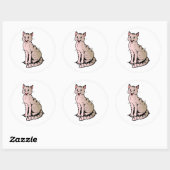 Sticker Rond Happy Cat (Feuille)