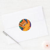 Sticker Rond Happy Cat (Enveloppe)