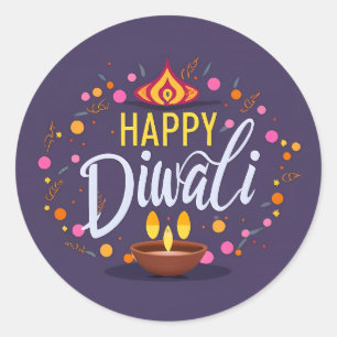 Sticker Rond happy diwali