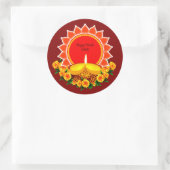 Sticker Rond Happy Diwali 20xx Ajouter année ou texte Marigolds (Sac)