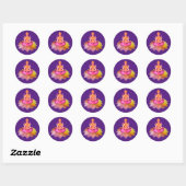 Sticker Rond Happy Diwali - Deepalavi Lakshmi Goddess 4 (Feuille)