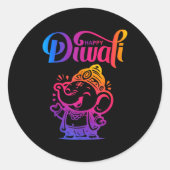 Sticker Rond Happy Diwali Deepavali Hindu Indian Festival Of Li (Devant)