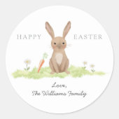 Sticker Rond Happy Easter Bunny Rabbit  (Devant)