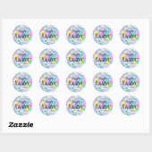 Sticker Rond Happy Easter Colorful Eggs Background (Feuille)