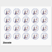 Sticker Rond Happy Easter Cute Personalized (Feuille)