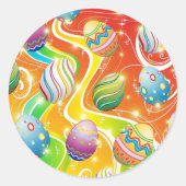 Sticker Rond Happy Easter Eggs Festive Pattern (Devant)