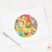 Sticker Rond Happy Easter Eggs Festive Pattern (Enveloppe)