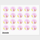 Sticker Rond Happy Easter Eggs Pink Background (Feuille)