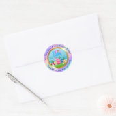 Sticker Rond Happy Easter - Floral Bunny & Eggs Favor (Enveloppe)