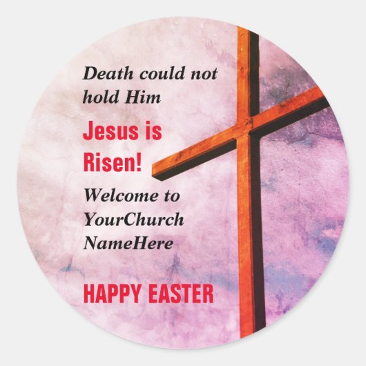 Sticker Rond HAPPY EASTER | Jésus est ressuscité (Devant)