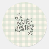 Sticker Rond Happy Easter Pattern (Devant)