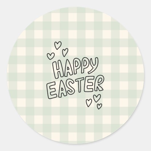 Sticker Rond Happy Easter Pattern (Devant)
