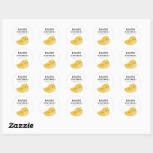 Sticker Rond Happy Easter with little yellow chicken (Feuille)