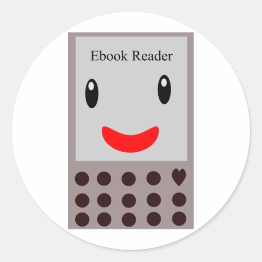 Sticker Rond Happy Ebook Reader 1 (Devant)