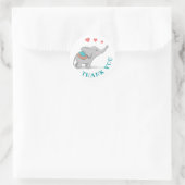 Sticker Rond Happy Elephant Merci (Sac)