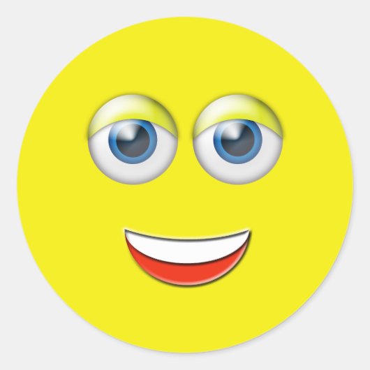 Sticker Rond Happy Face Emoji (Devant)