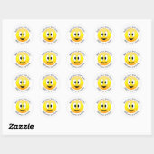 Sticker Rond Happy Face Personnalisé (Feuille)