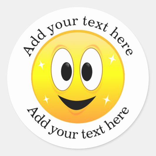 Sticker Rond Happy Face Personnalisé (Devant)