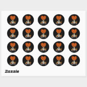 Sticker Rond Happy Fall Y'all Funny Shih Tzu Citrouilles d'auto (Feuille)