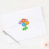 Sticker Rond Happy Flowers (Enveloppe)
